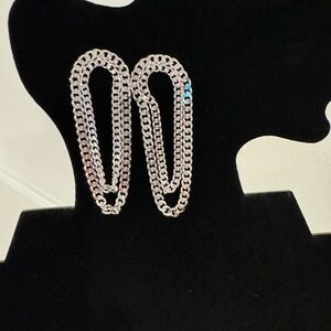 Silver chain link earrings